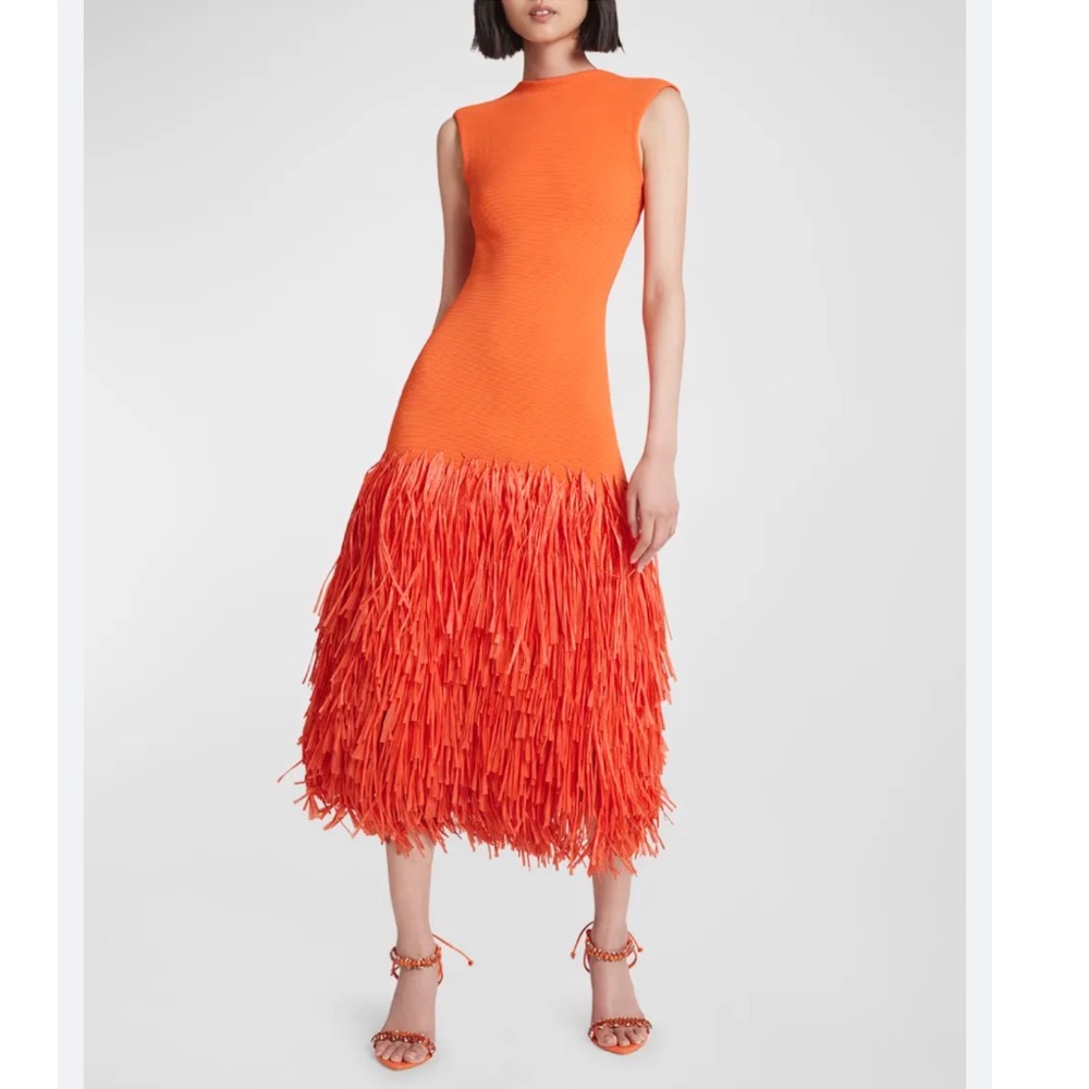 NEW W TAGS - Aje Rushes Raffia Knit Dress
